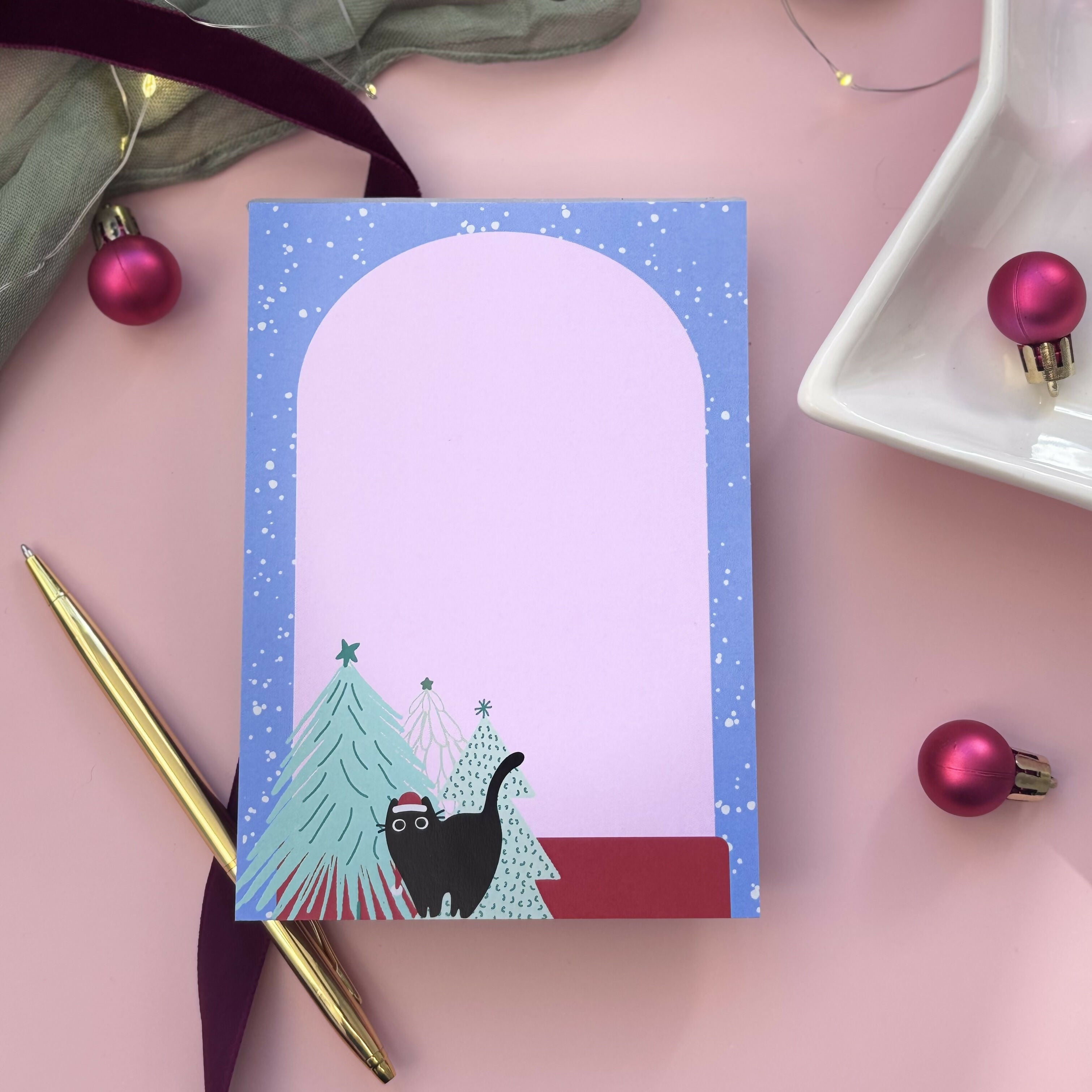 Snowglobe Kitty Notepad A6