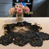 ELEGANT RED FLORAL RESIN TRAY SET WITH COASTERS