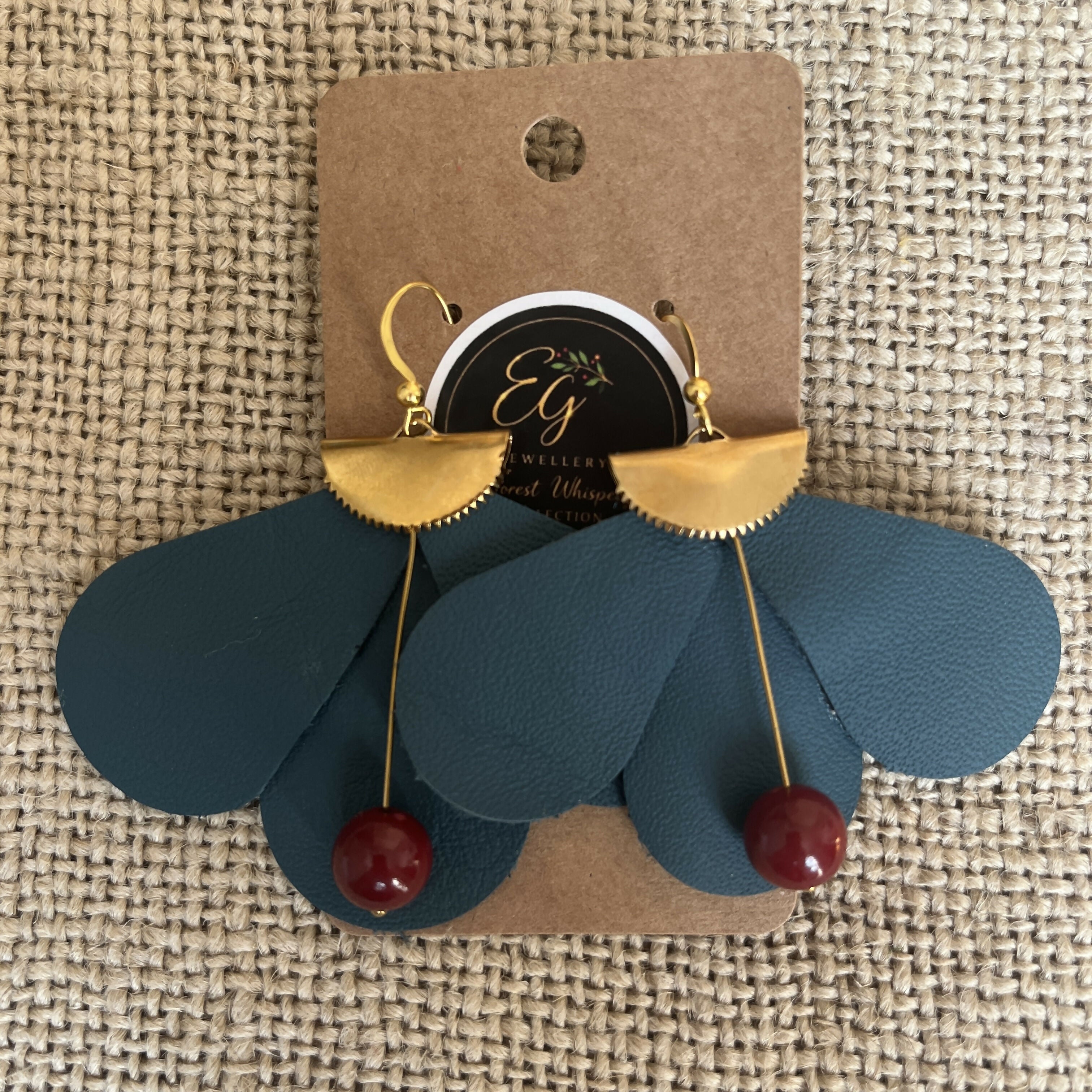 Forest Whisper Earrings – Rowan Berry Teal
