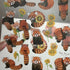 Red Panda & Sunflower Glitter Sticker Sheet & Art Print