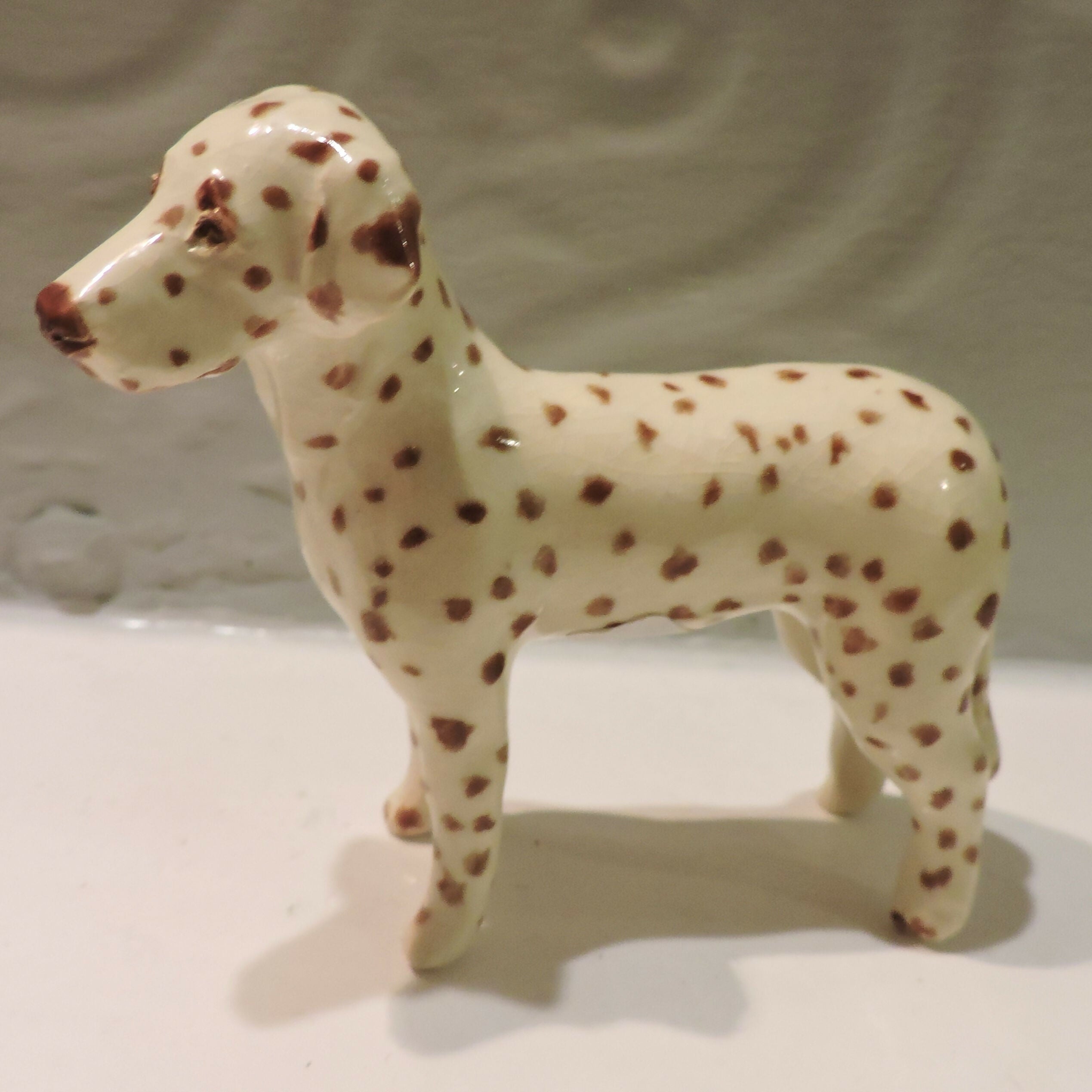 Ceramic Liver Spotted Dalmatian Dog Sculpture