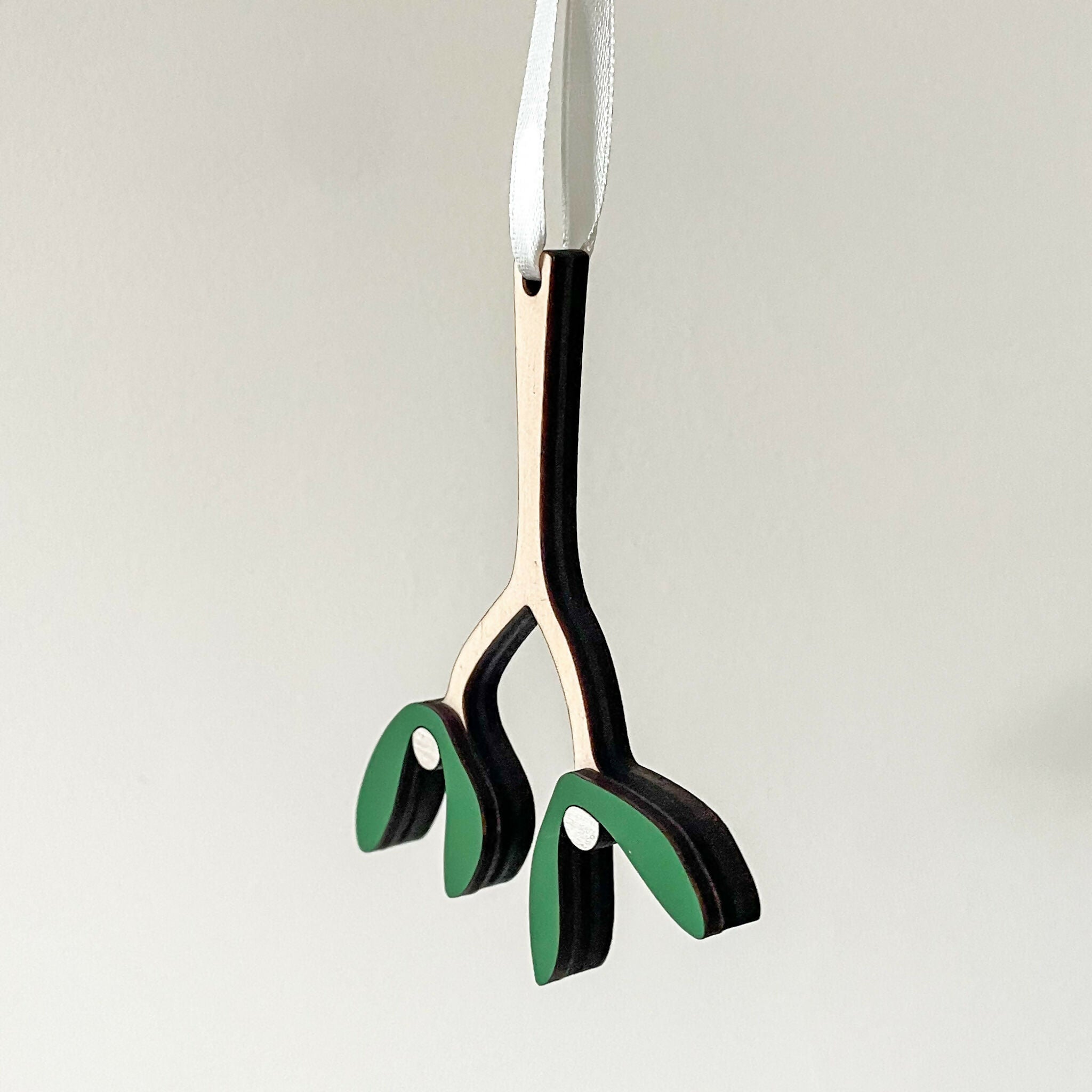 Painted Wooden Mistletoe Hanging Decorations