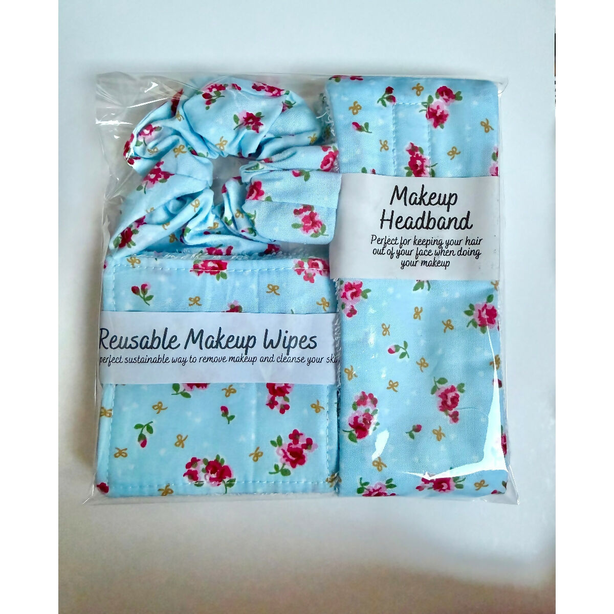 Blue Posy Floral Spa Makeup Gift Set