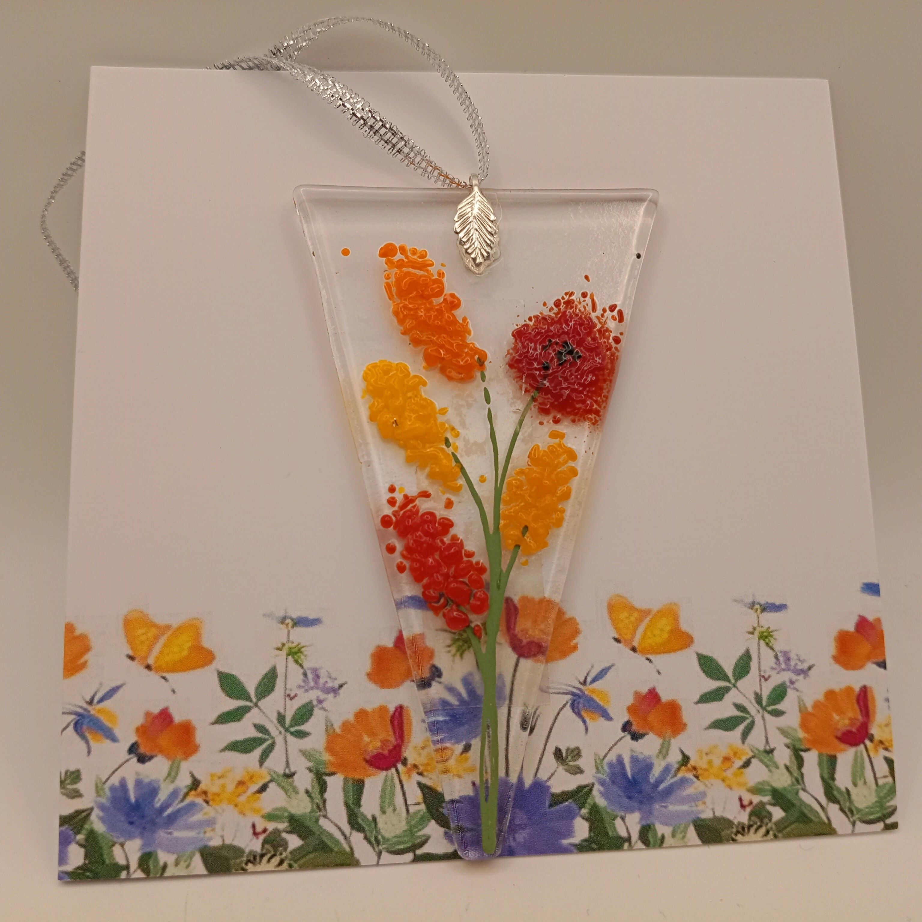 Fused Glass Flower Card