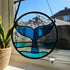 Blue Whale Tail Stained Glass Suncatcher