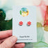 Handmade Resin Peppermint Sweets Christmas Stud Earrings