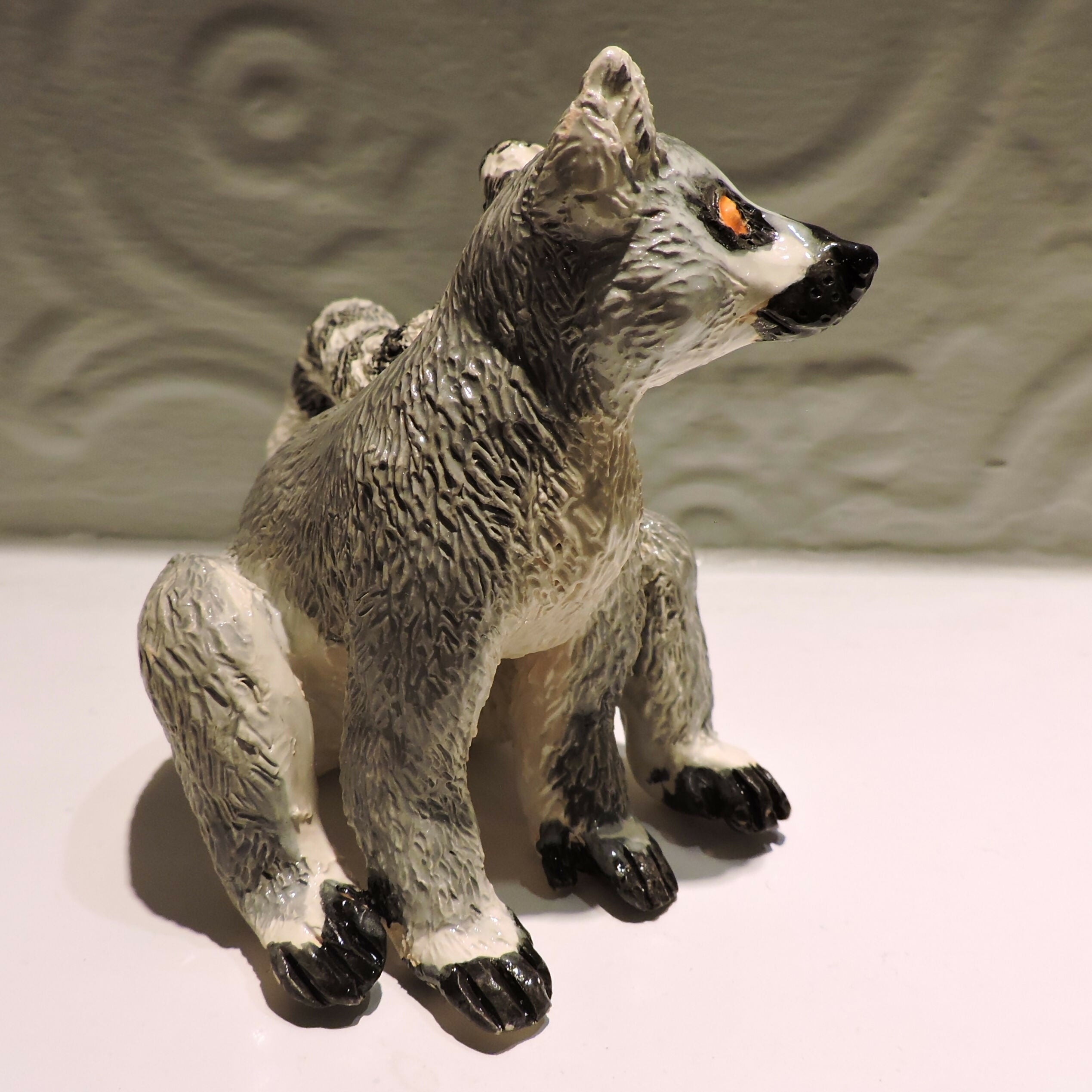 Ceramic Ring tailed lemur sculpture