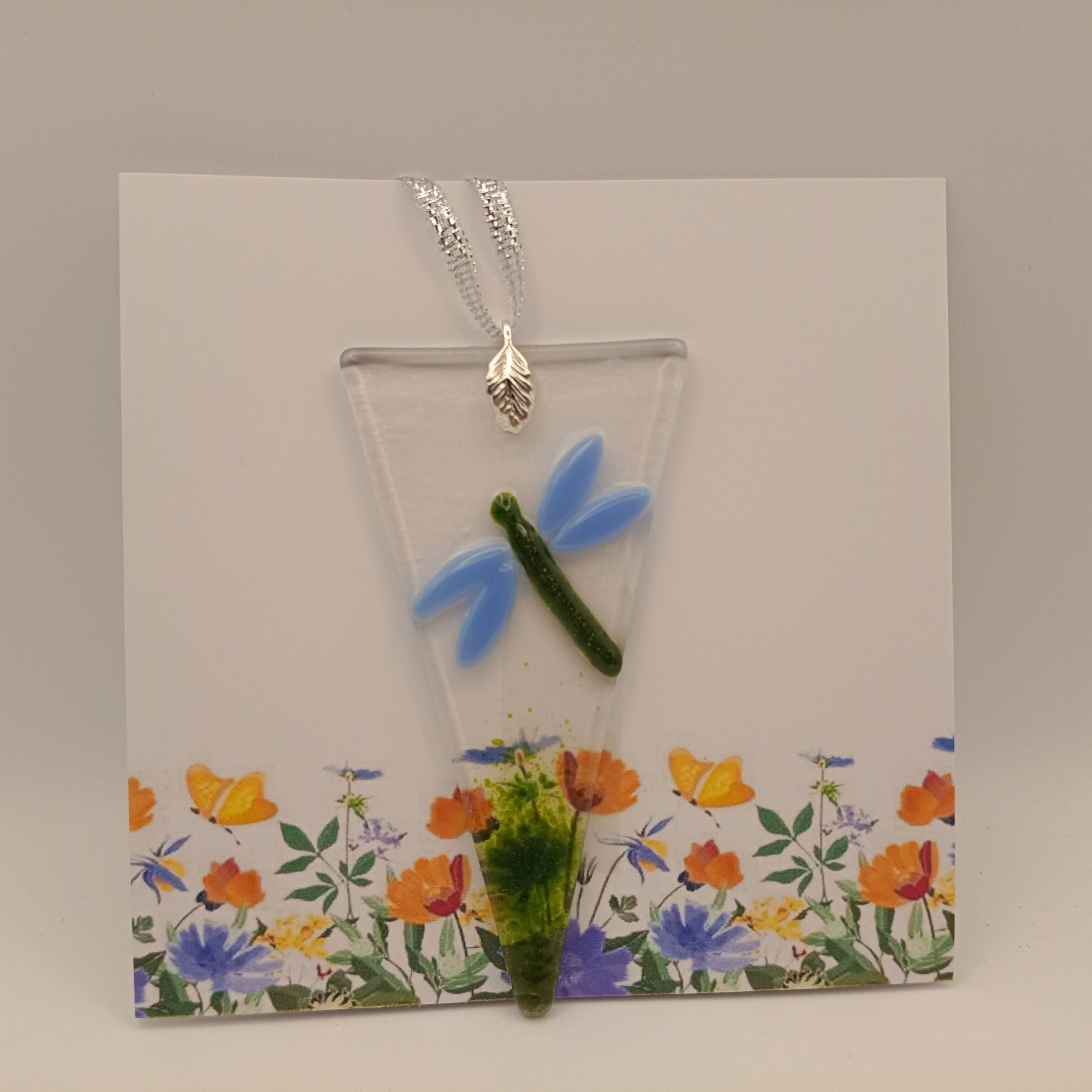 Fused Glass Dragonfly Card