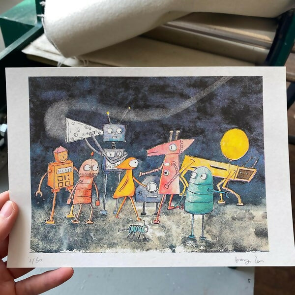 Lost in Worlds Riso Print A5