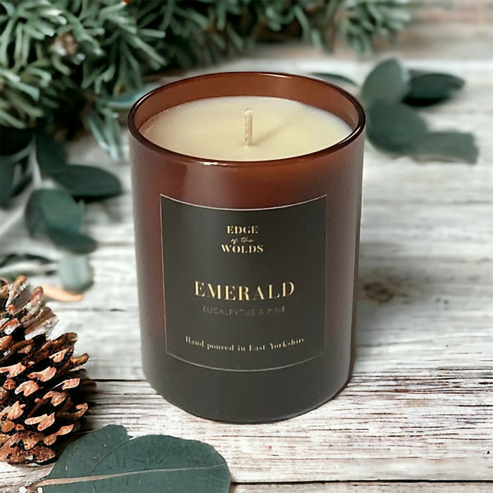Edge of the Wolds EMERALD Eucalyptus and Pine Scented Candle 160g