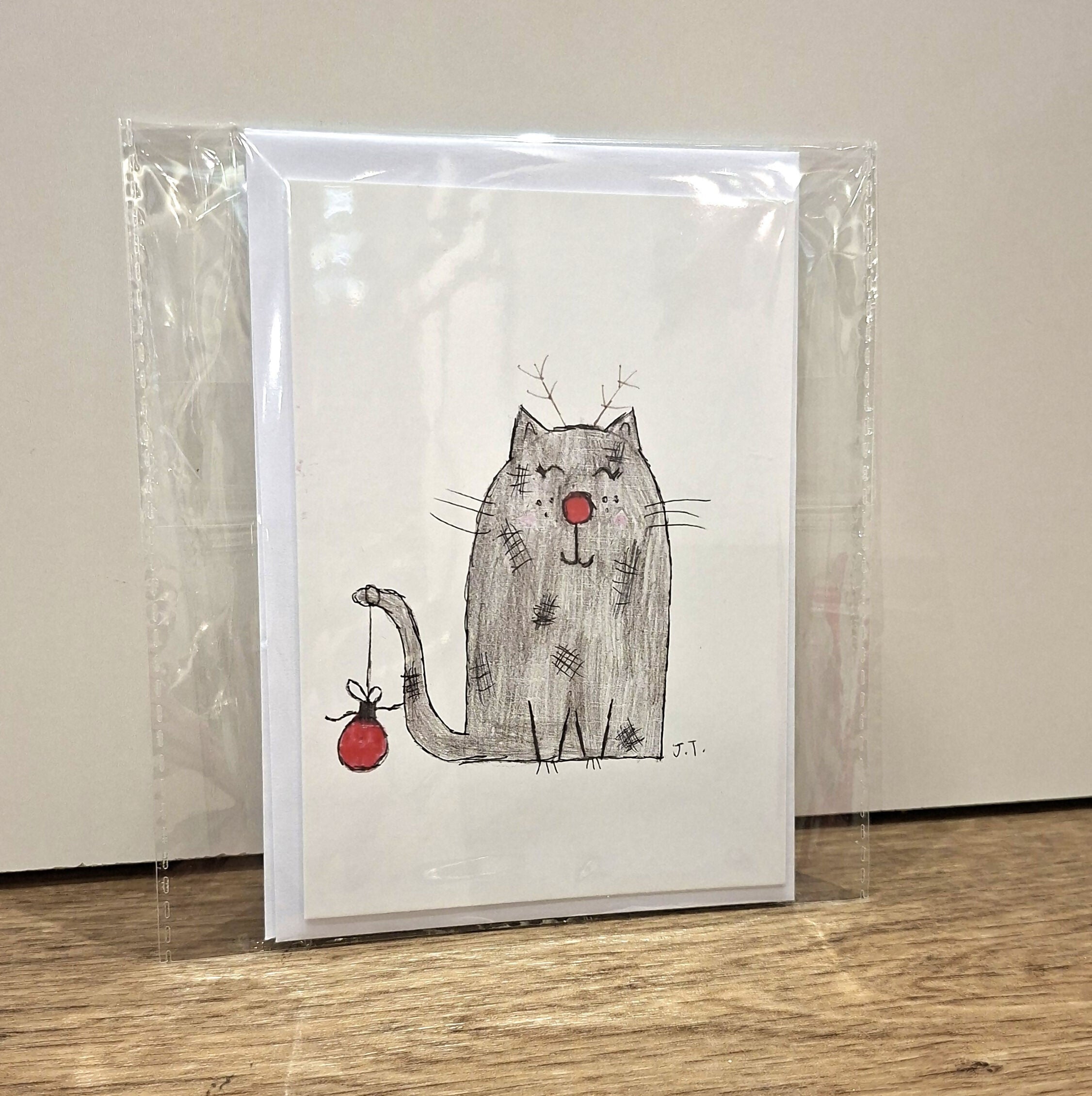 Cat Christmas Card Twin Pack
