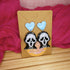 Halloween Ghost Mask Polymer Clay Earring With Blue Heart Detail
