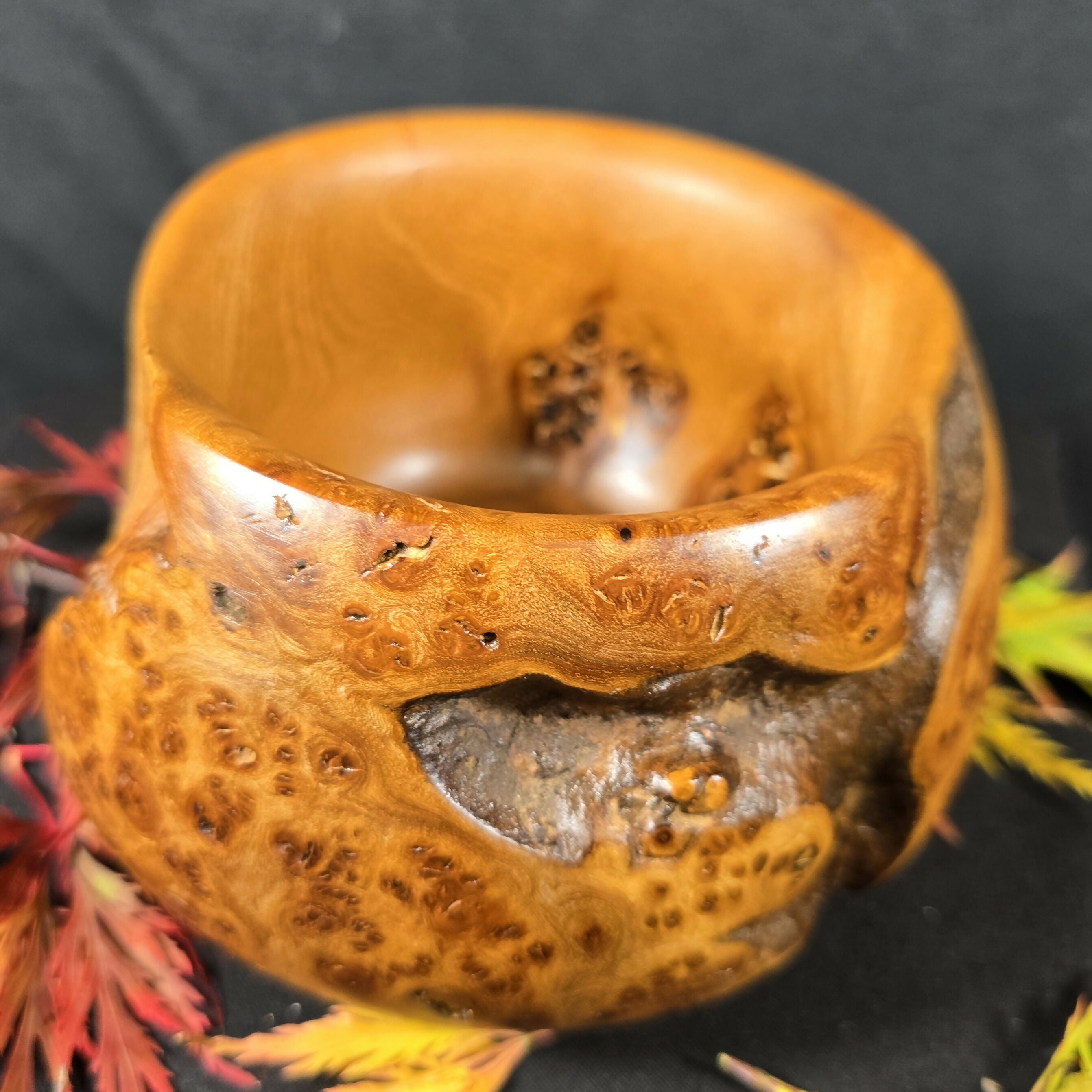 Hand Turned Unique Elm Burr Bowl