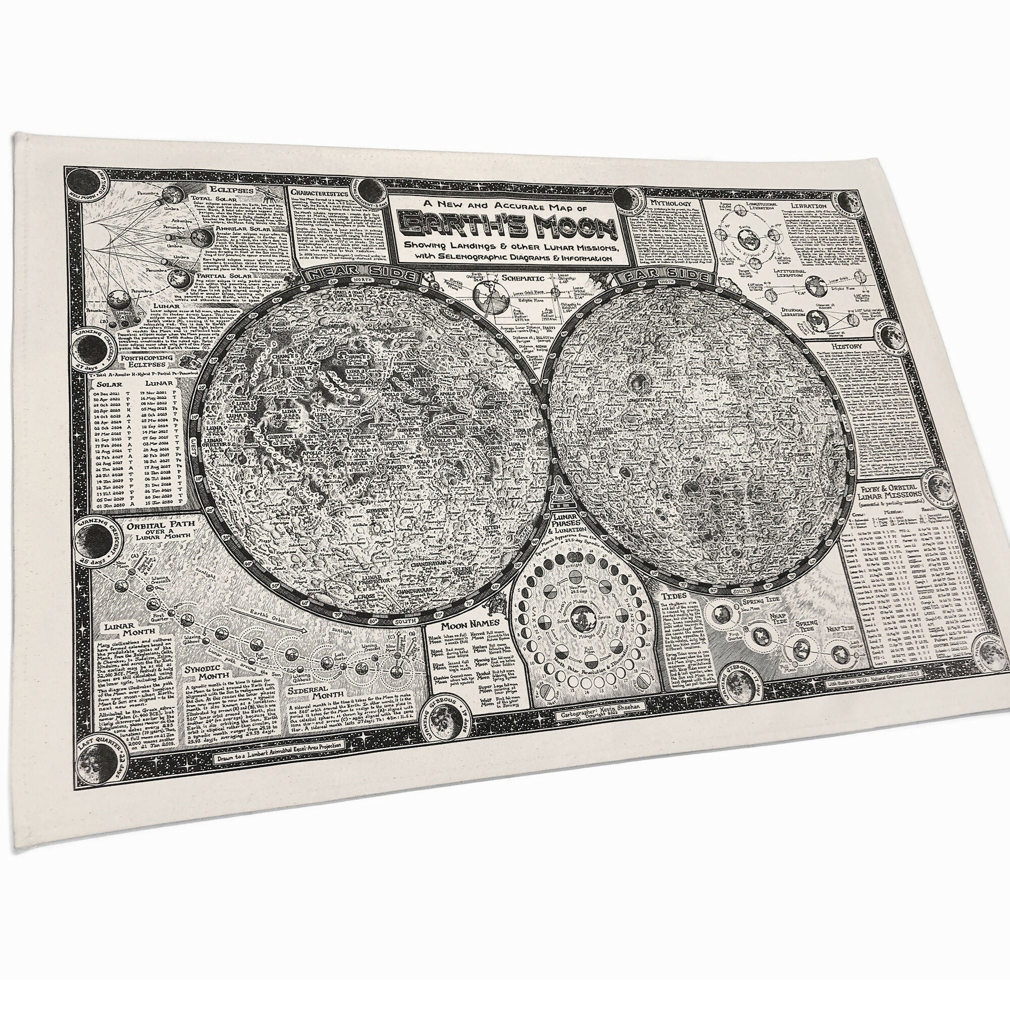 Moon Map Tea Towel