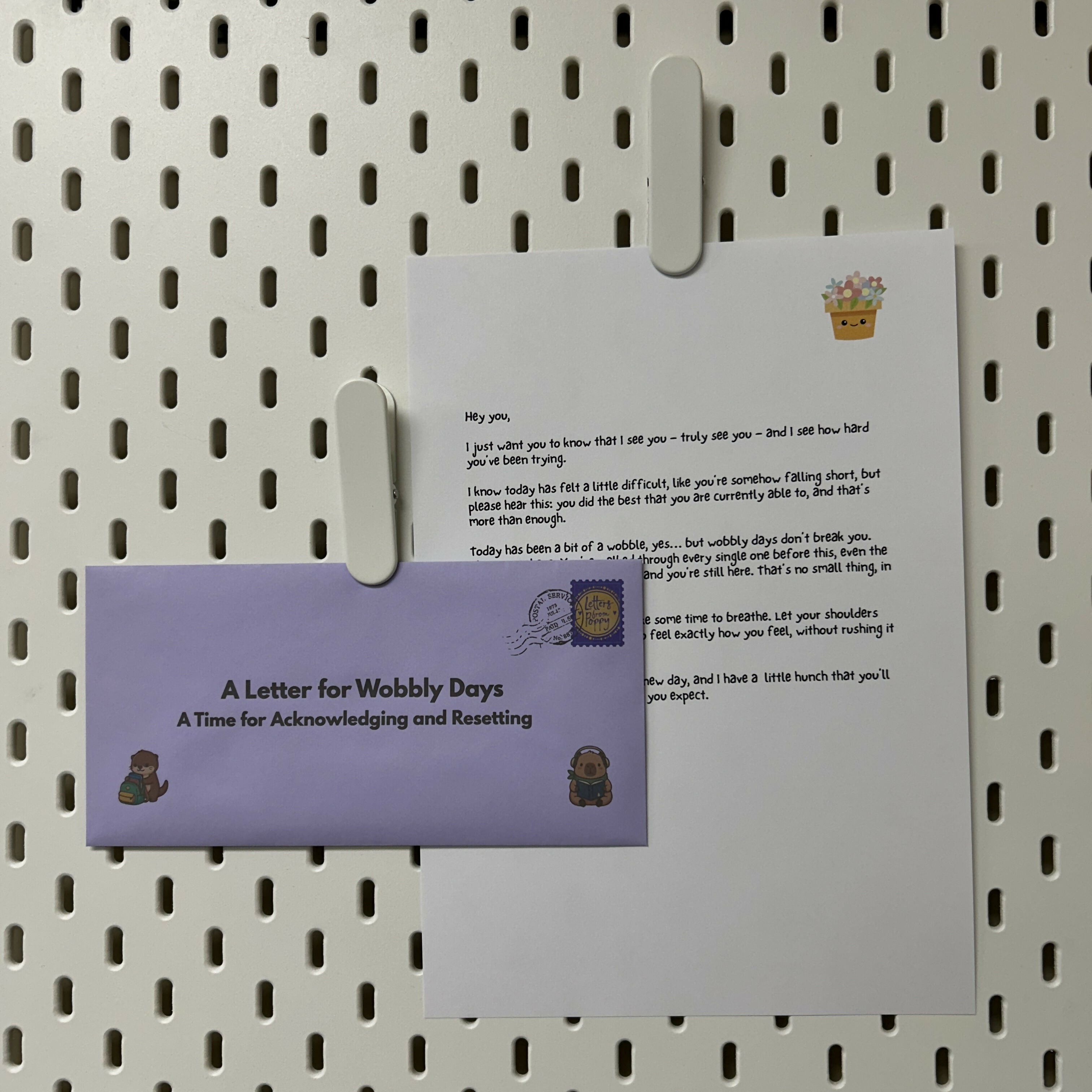 Wobbly Days Letter for Acknowledging and Resetting