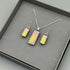 Pink & Yellow Dichroic Glass Necklace and Earrings Set - Sterling Silver, Handmade by Jade Tapson Glass