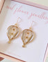 Real Flower Hot Air Balloon Earrings Gold Plated