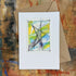 Abstract Sparkle Star Card in Blue