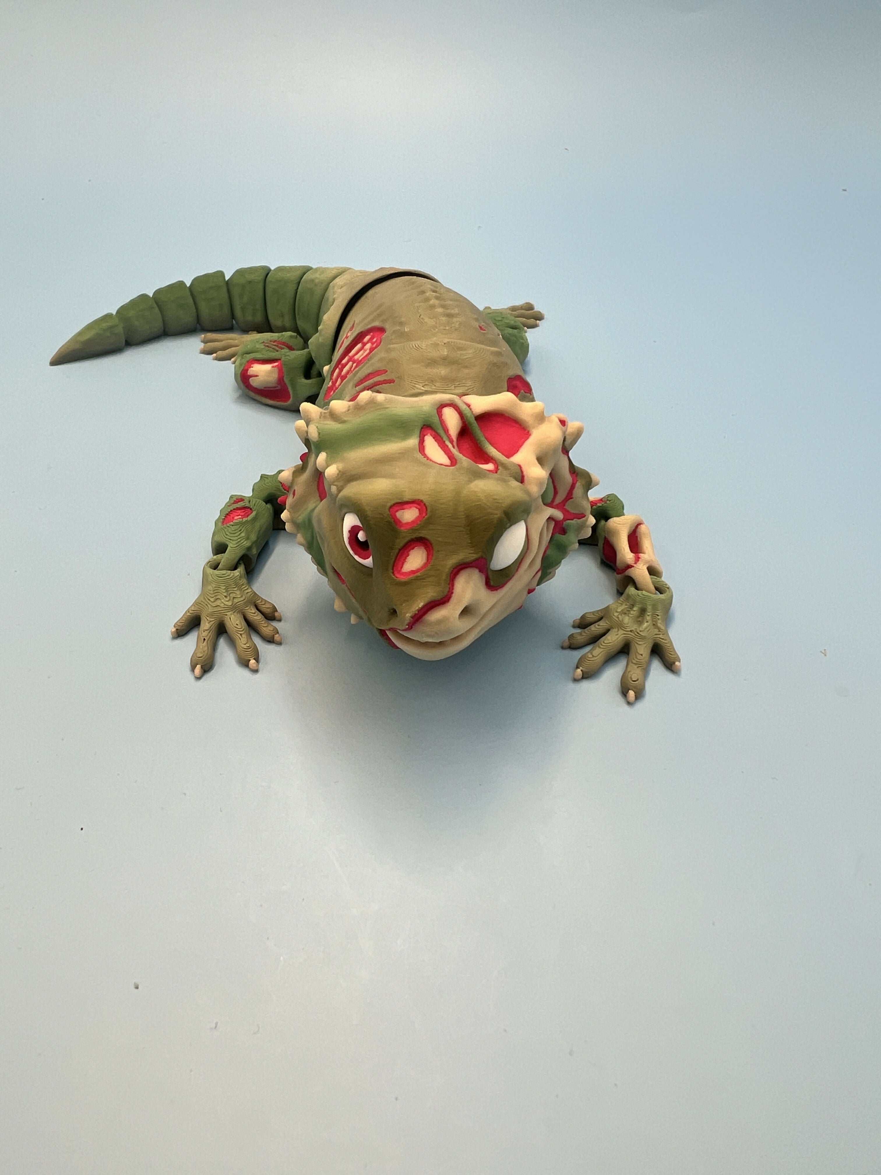 3D Printed LARGE: Articulated Sensory Fidget Animals friends Bearded Dragon & Zombie Dragon 25cm