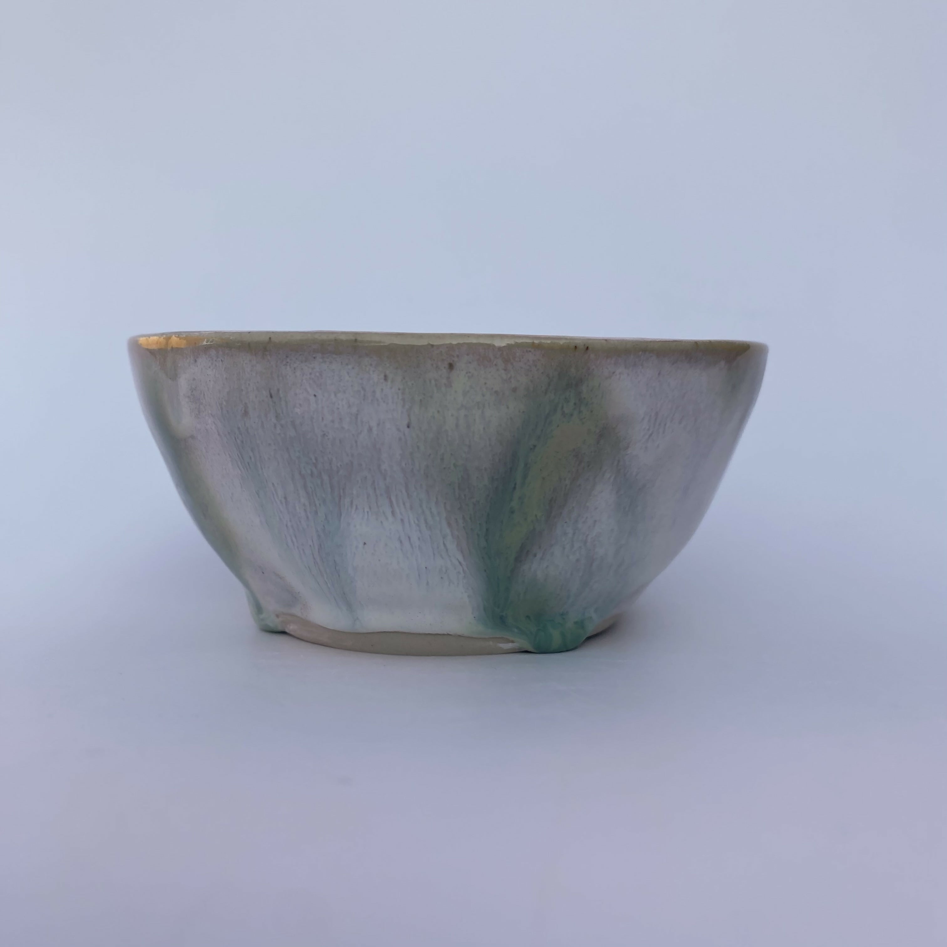 Handmade Ceramic White and Green Trinket Dish