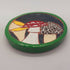 Toadstool Trinket/Jewellery Dish/Art Round Tile (Black background)