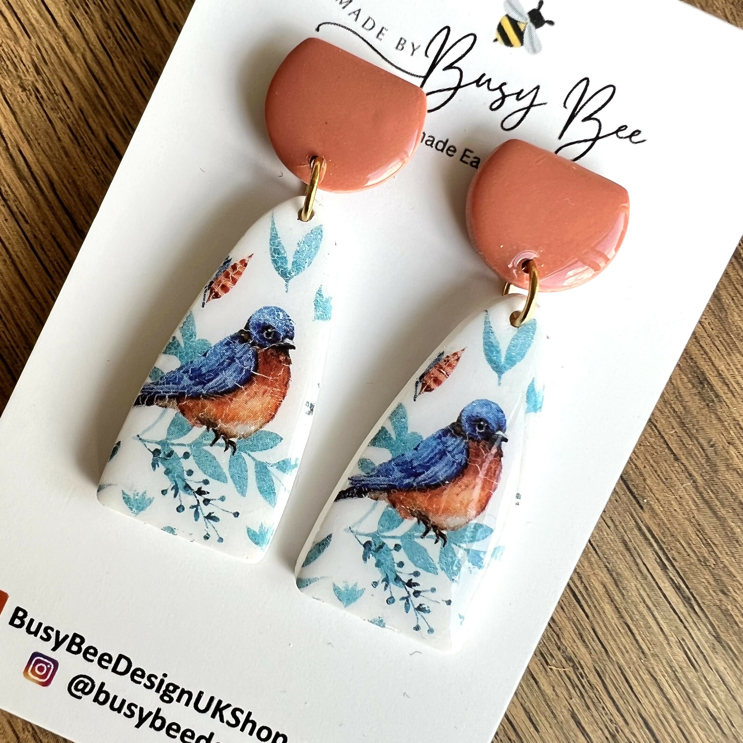 Autumn Polymer Clay Earrings, Dainty Handmade Dangles