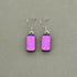 Magenta Dichroic Glass Necklace and Earrings Set - Sterling Silver, Handmade by Jade Tapson Glass.
