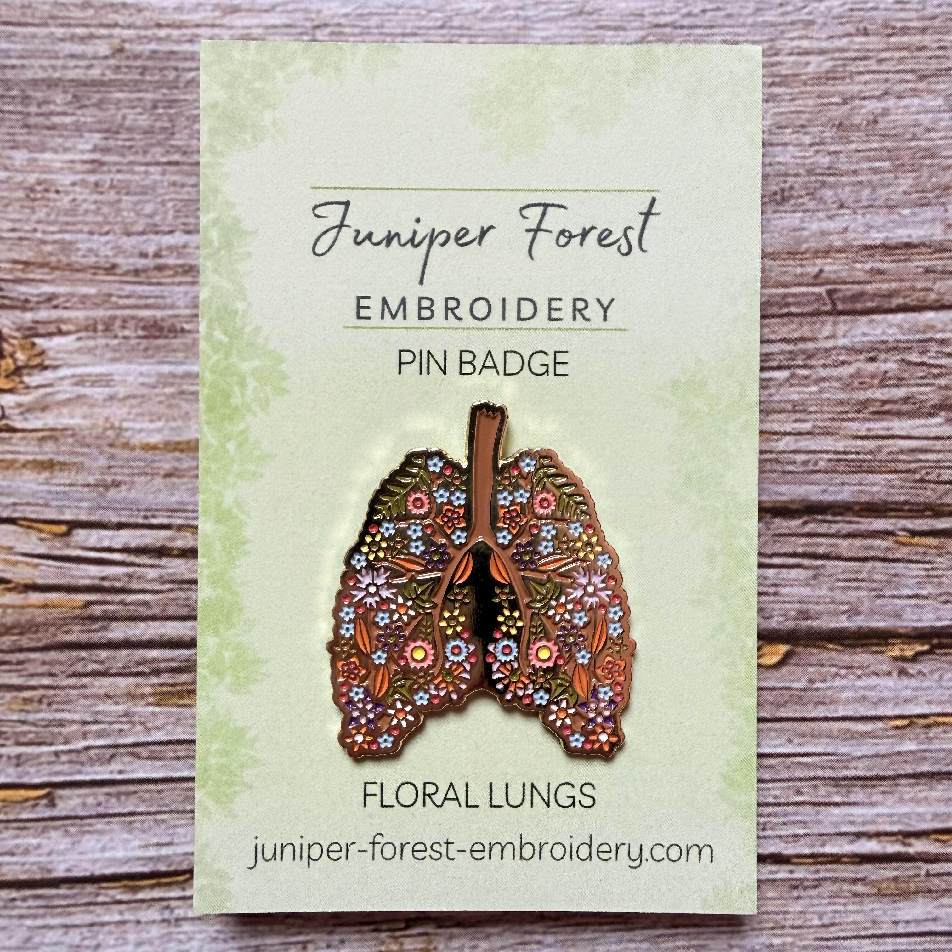Floral Lungs Pin Badge