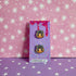 Acrylic Checker Bow Pumpkin Stud Earrings