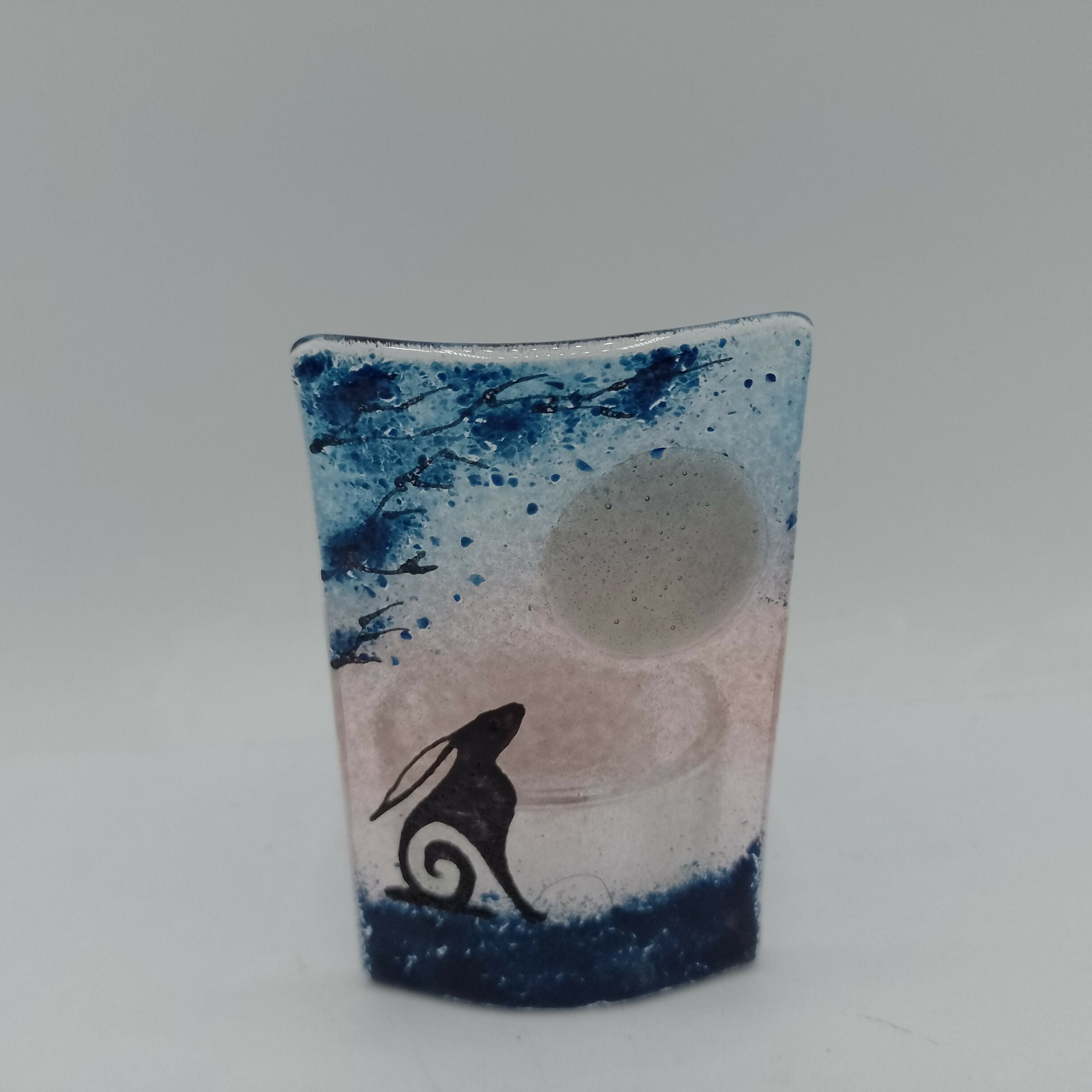 Fused Glass Silhouette Hare Tealight
