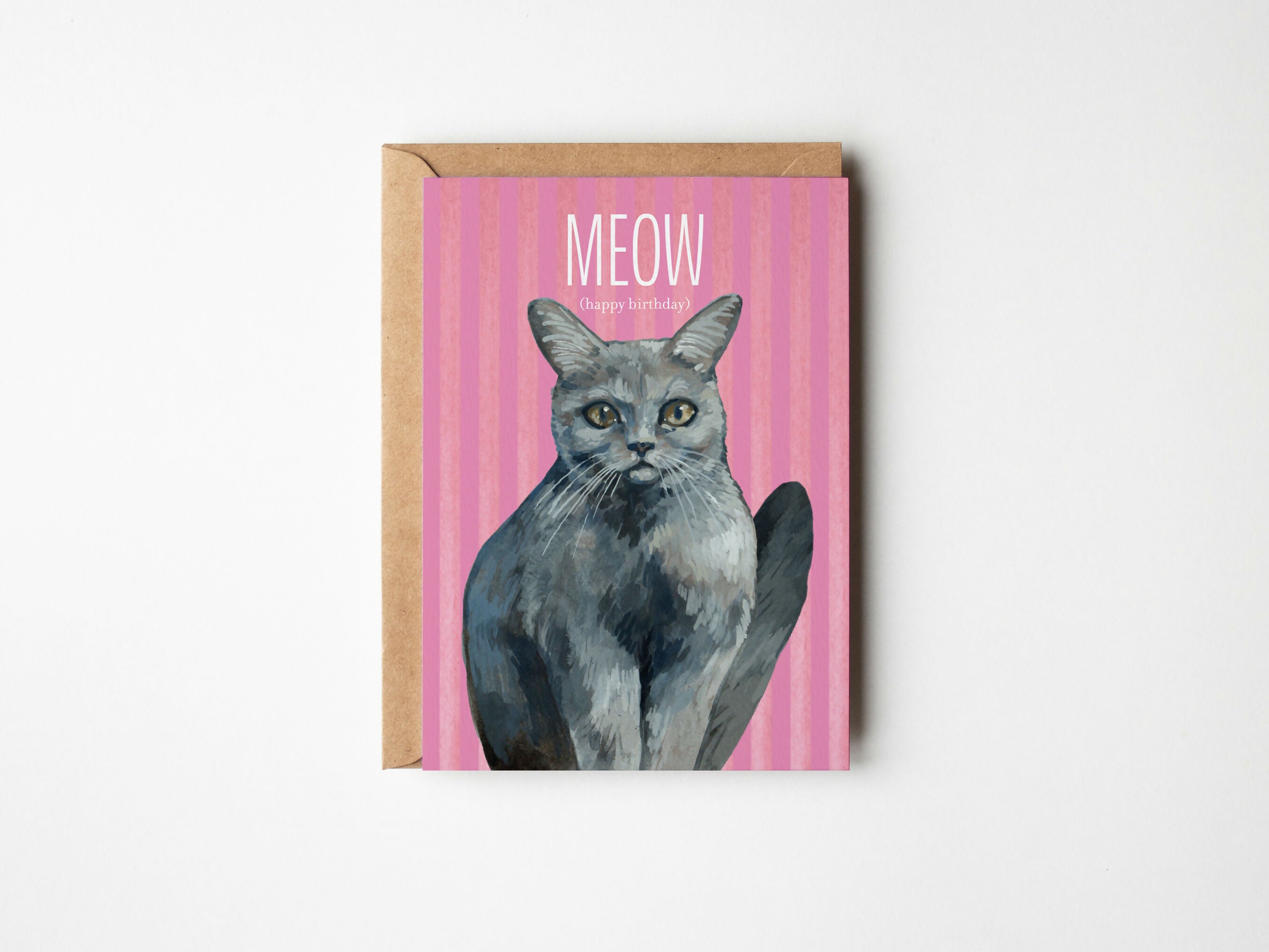 Happy Birthday Cat, British Shorthair A6 Greetings Card