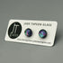 Rainbow Dichroic Fused Glass Sterling Silver Stud Earrings - Handmade by Jade Tapson Glass.