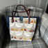 Unique Handcrafted Structured Denim Tote Shopping Bag Handbag Made From Upcycled Jeans