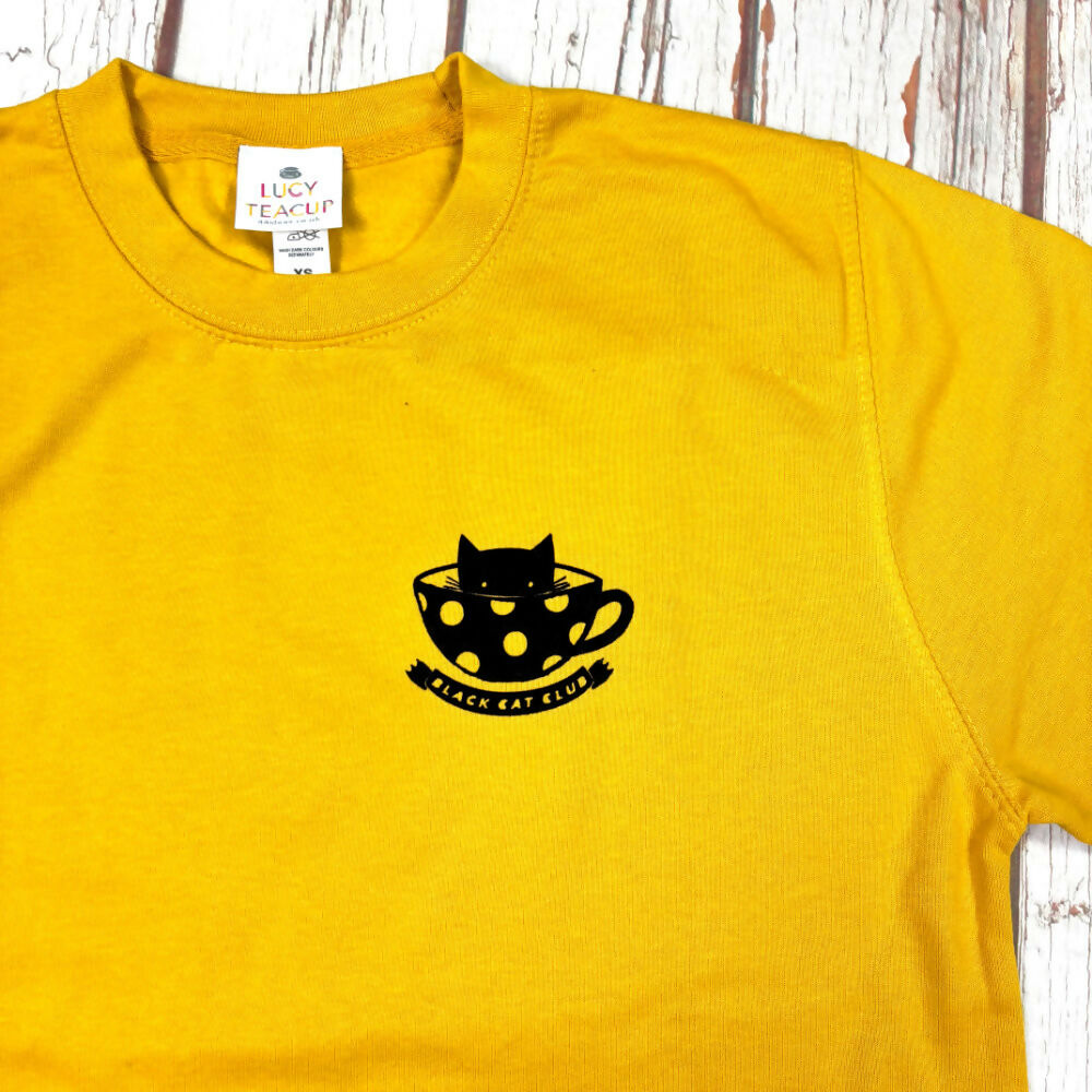 Black Cat Mustard Yellow Unisex Sweatshirt