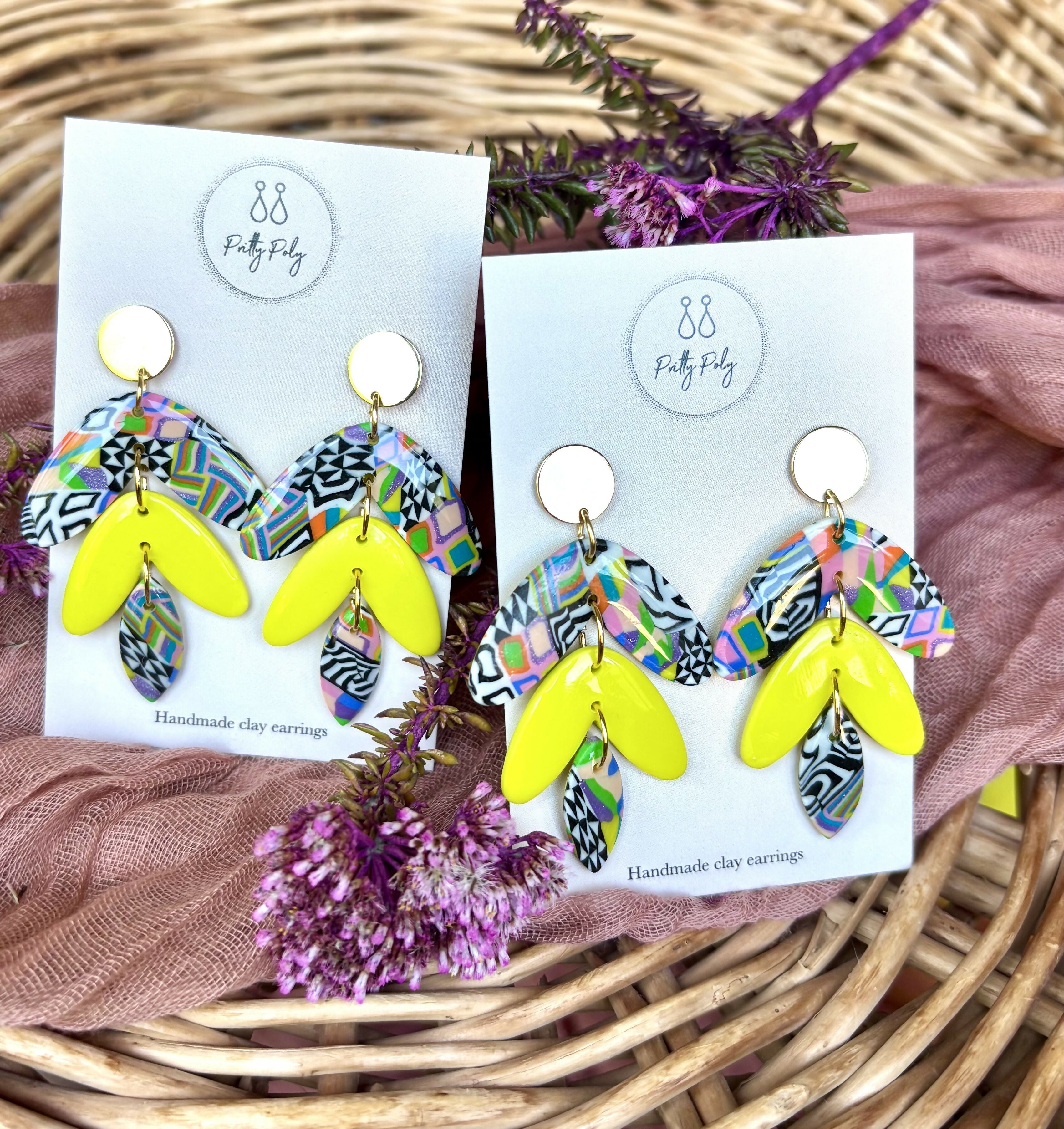 Funky Pattern Collection - Dazzle Dangles Polymer Clay Earrings