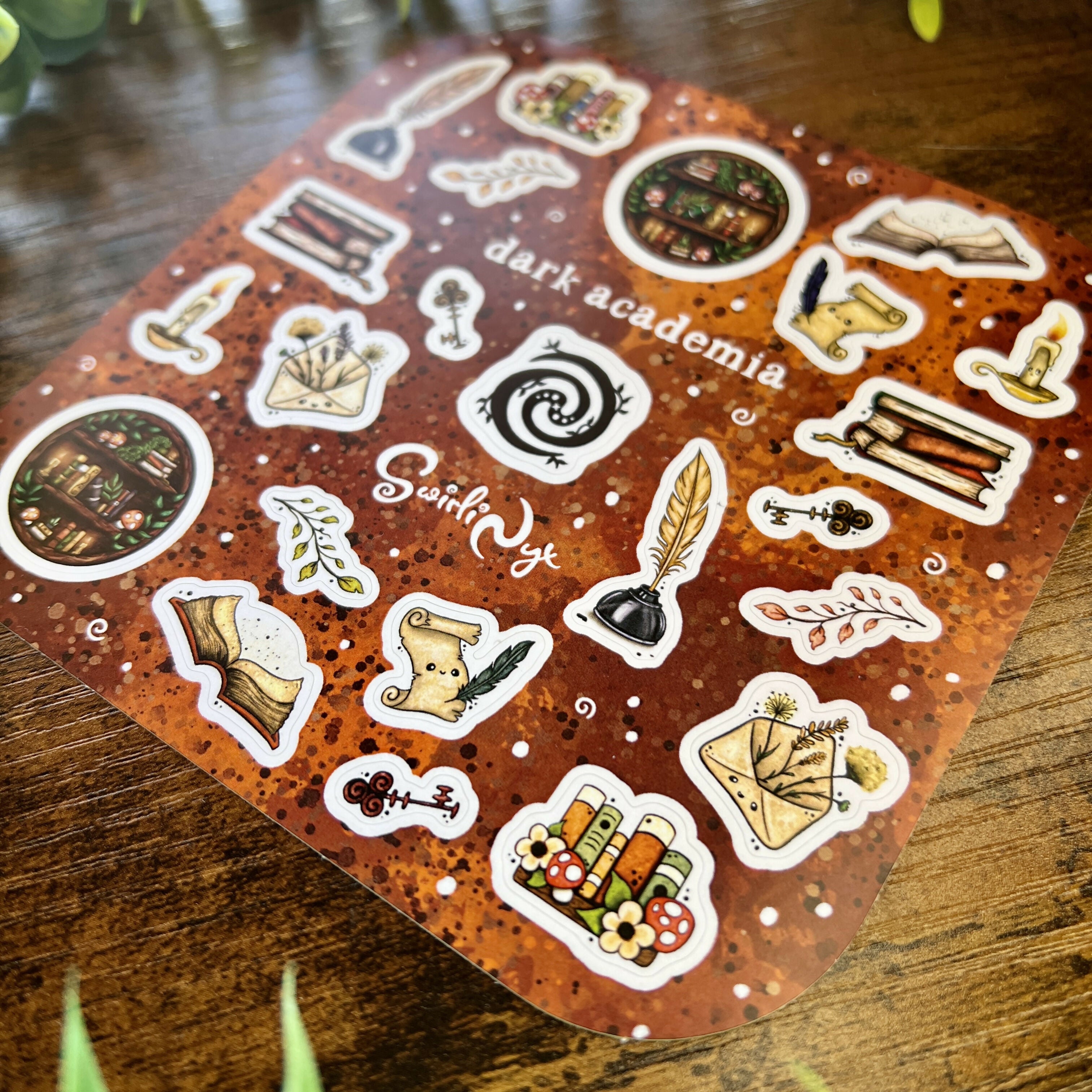 Dark Academia Brown Sticker Sheet