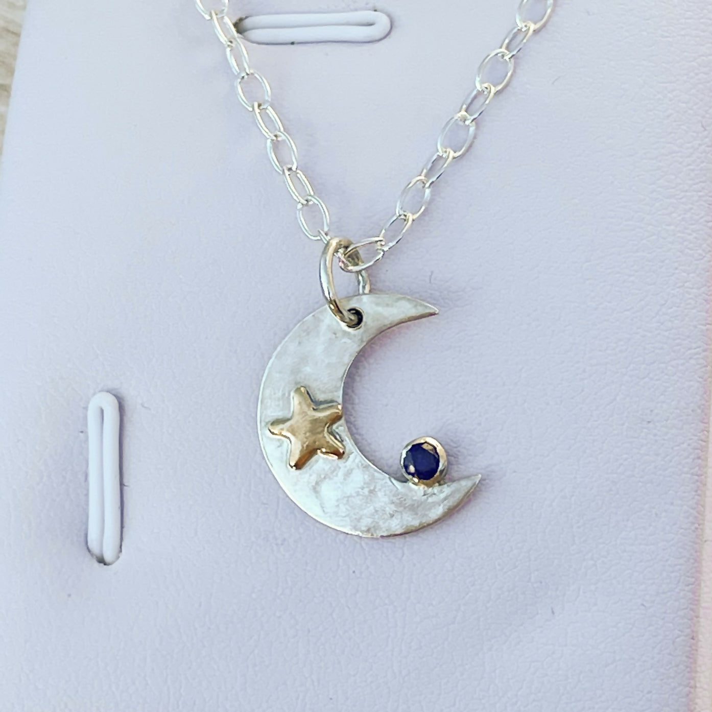 A Star On The Moon Necklace - Sterling Silver