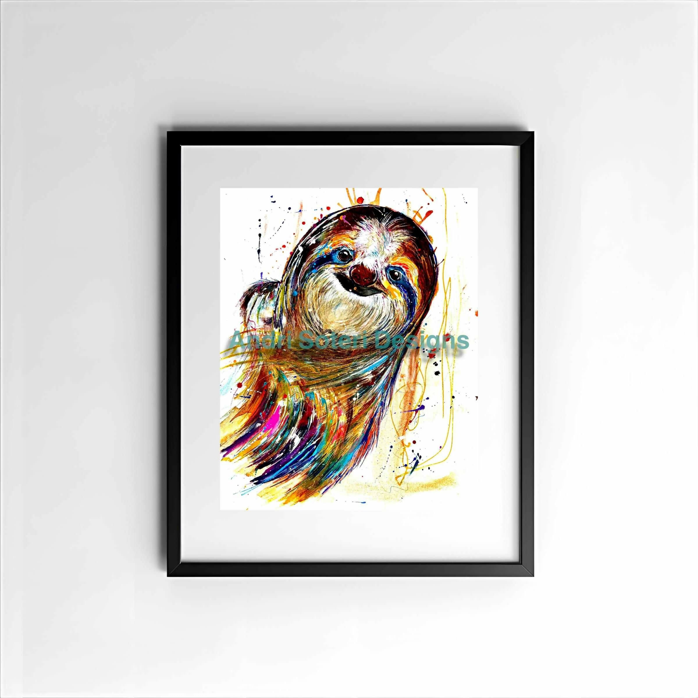 HAPPY 'JUST HANGING' SLOTH, PART OF THE 'ANIMAL ART COLLECTION'