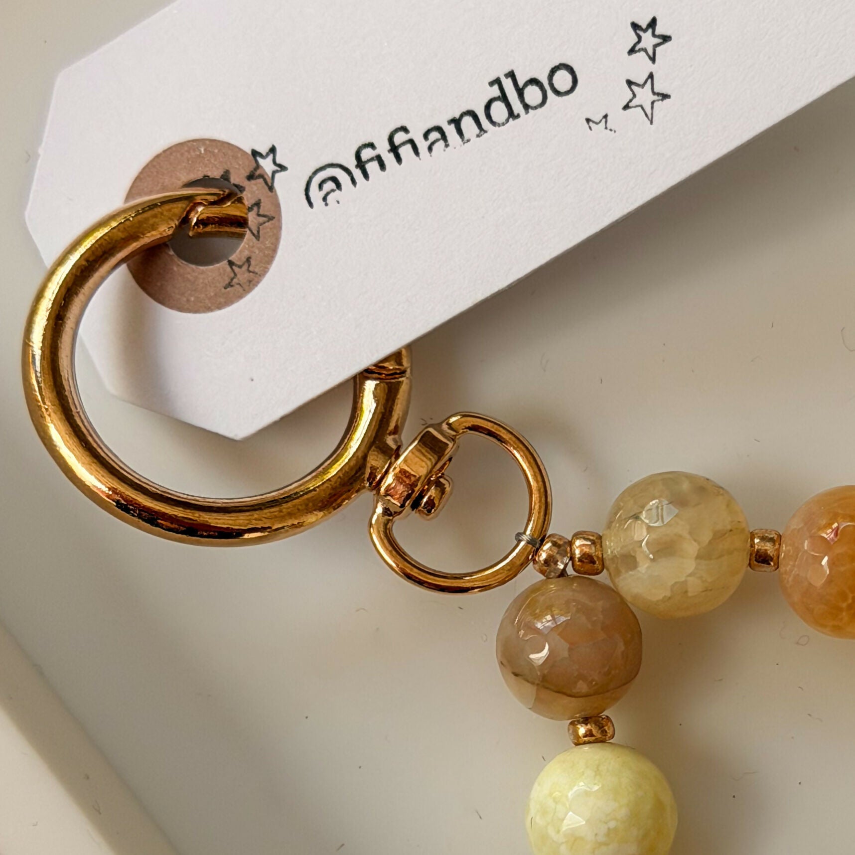 Fifi & Bo Bag Charm Yellow Jade