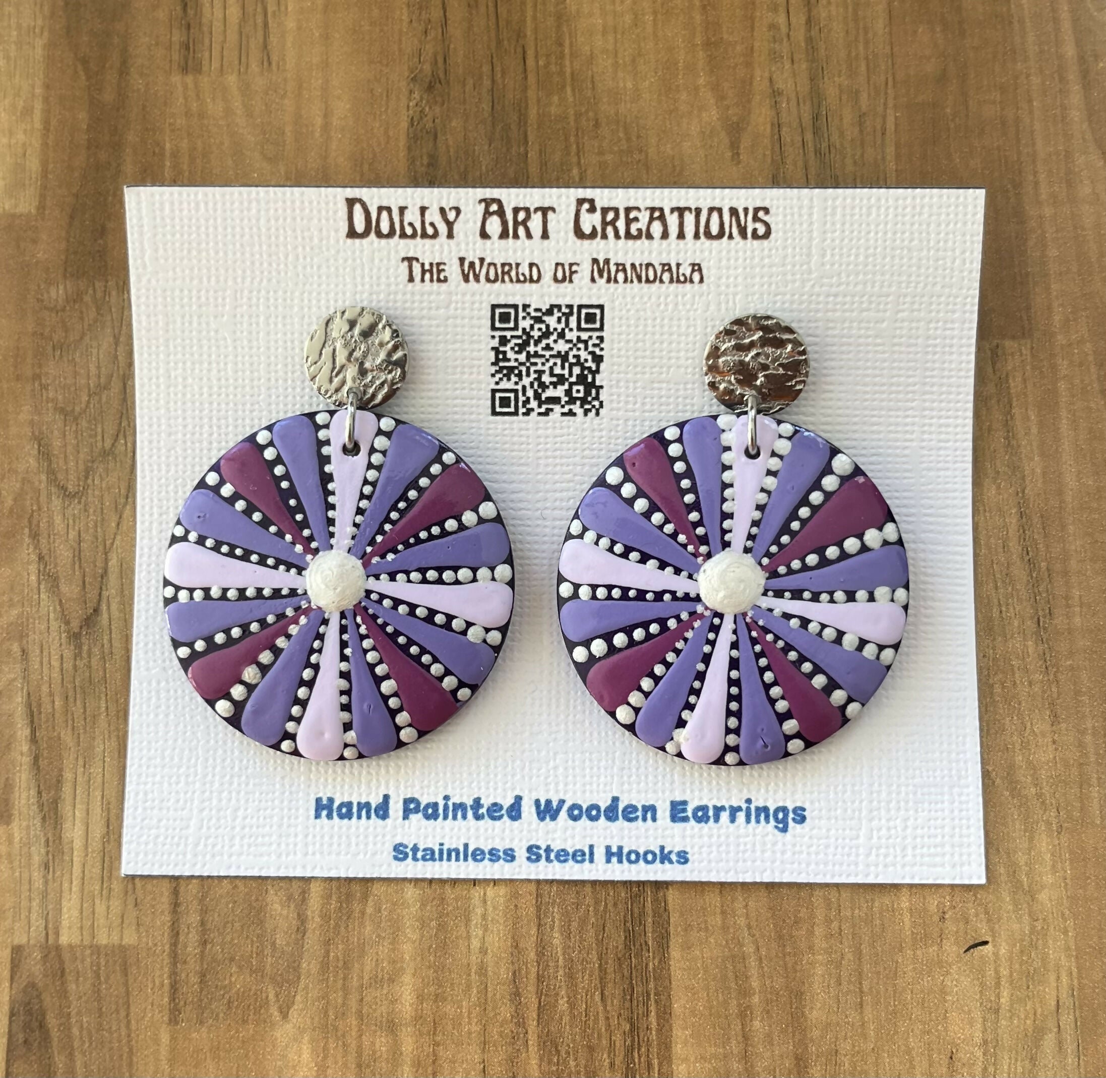 Hand Painted Wooden Earrings
