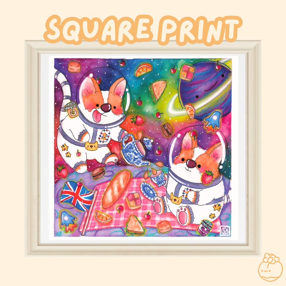 Space Tea - 21cm Square Art Print