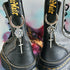 Handmade Silver Glitter Pentacle Dagger Resin Boot Charms