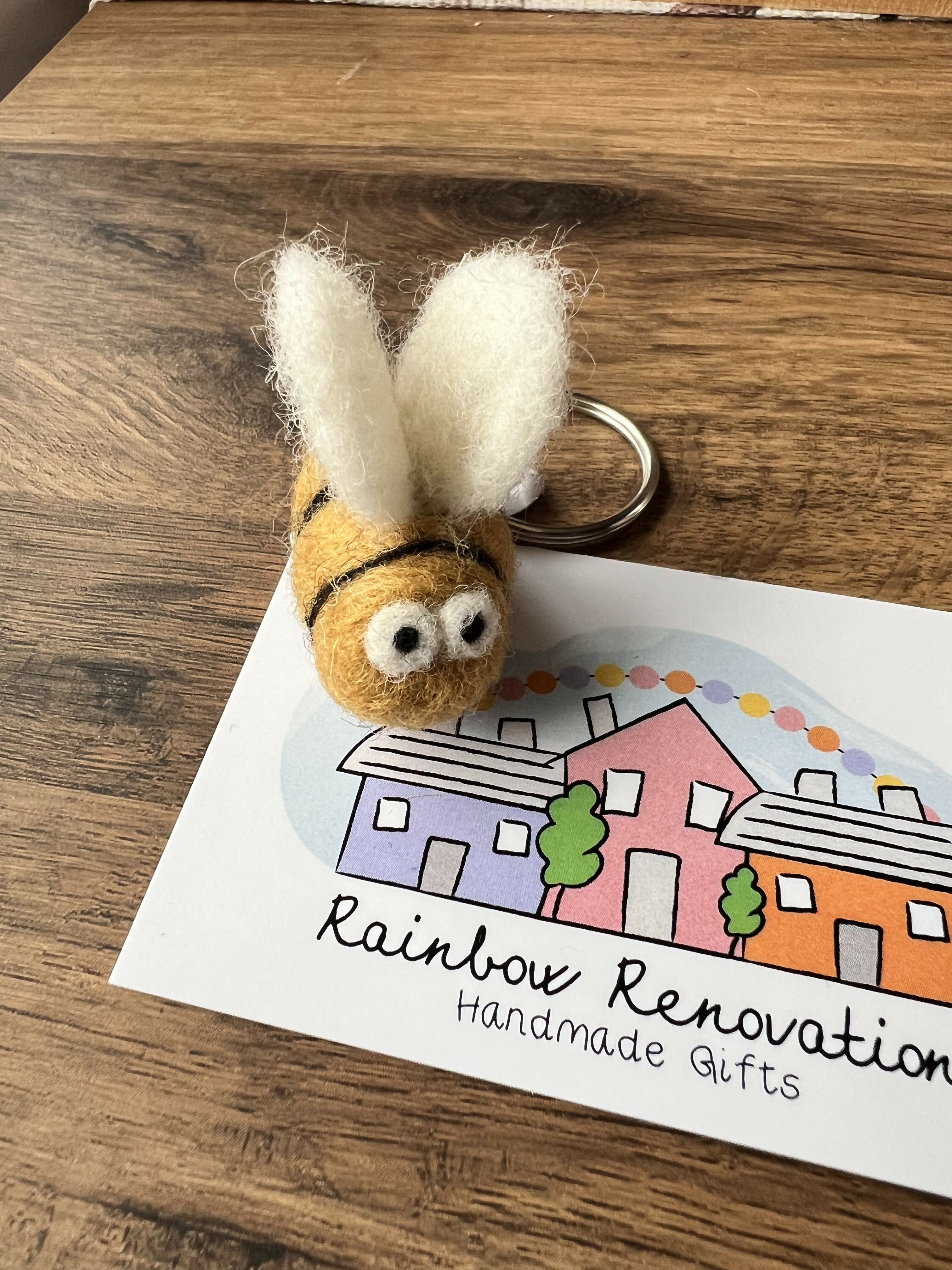 Felted Bee Keyring