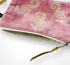 Dusty Pink Seahorses Velvet Zip-Up Pouch with Wrist Strap