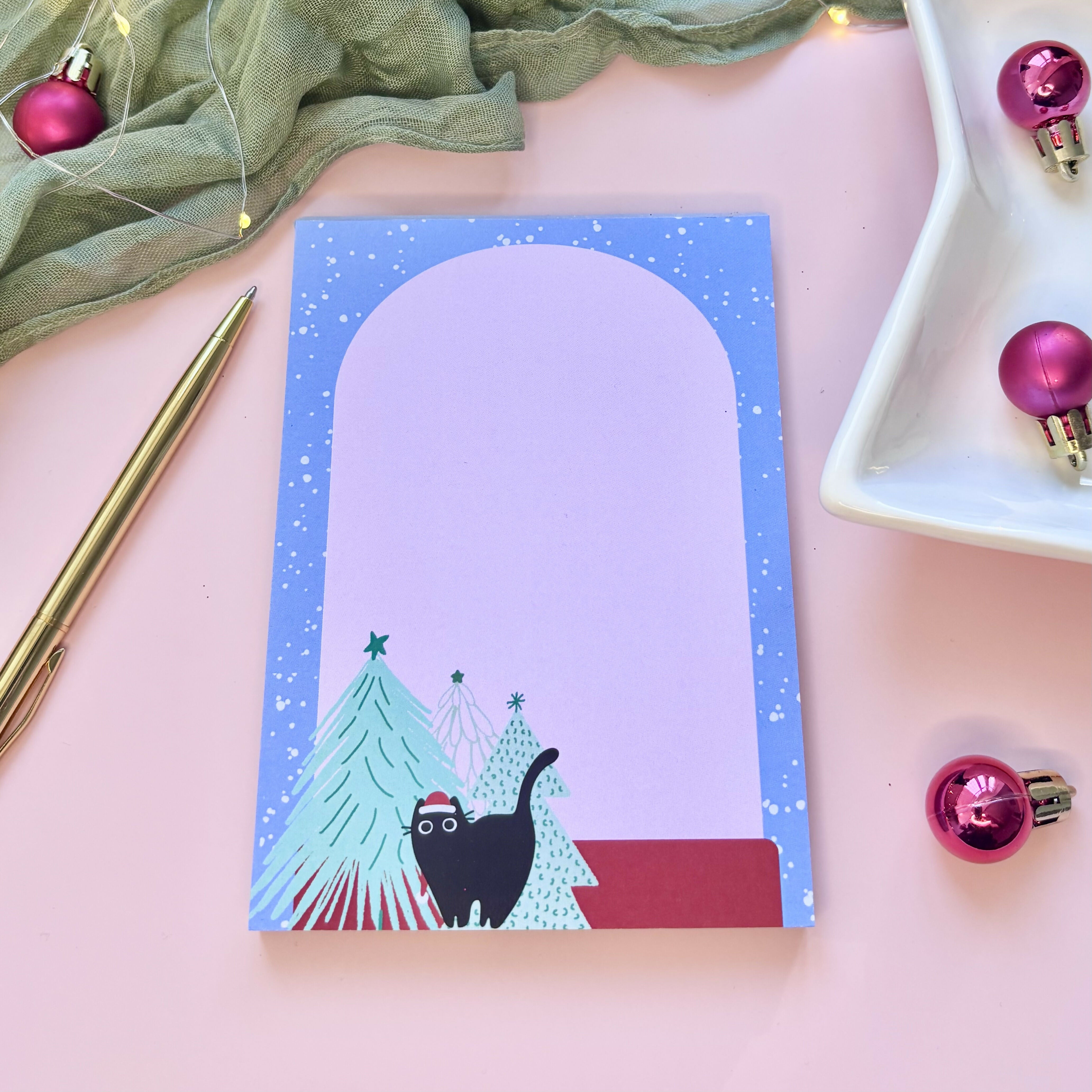 Snowglobe Kitty Notepad A6