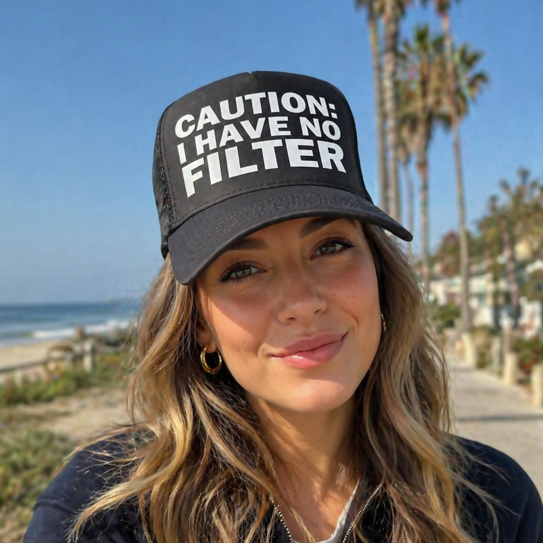 Caution No Filter Baseball Cap
