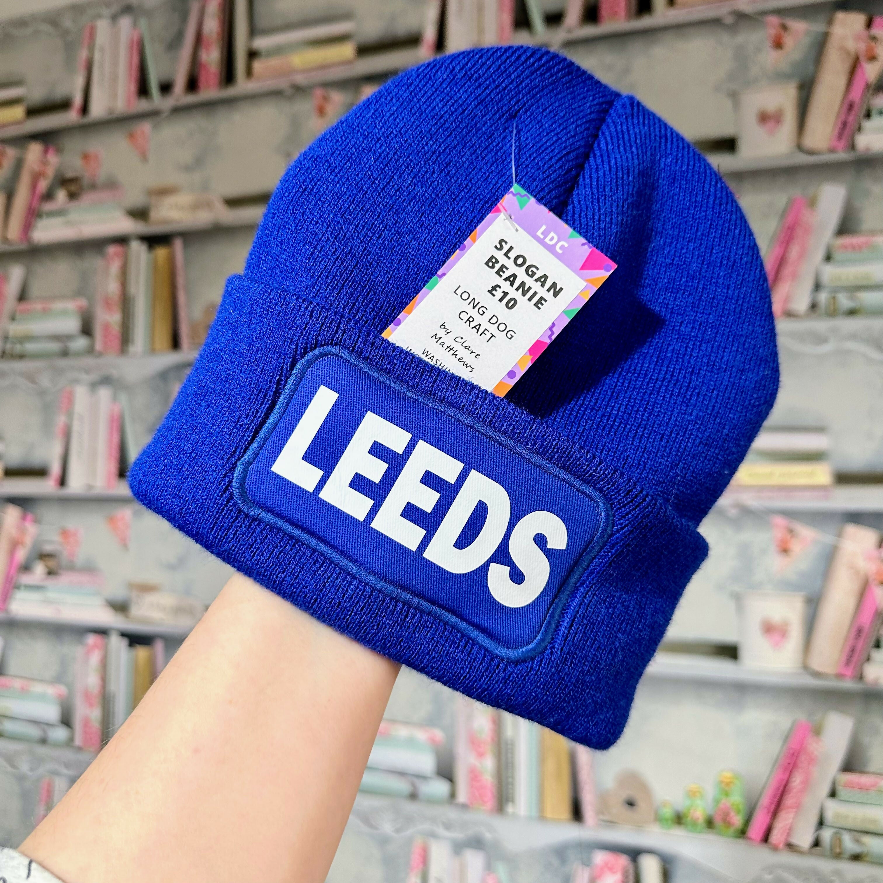 Leeds Cuffed Rectangular Patch Beanie Hat