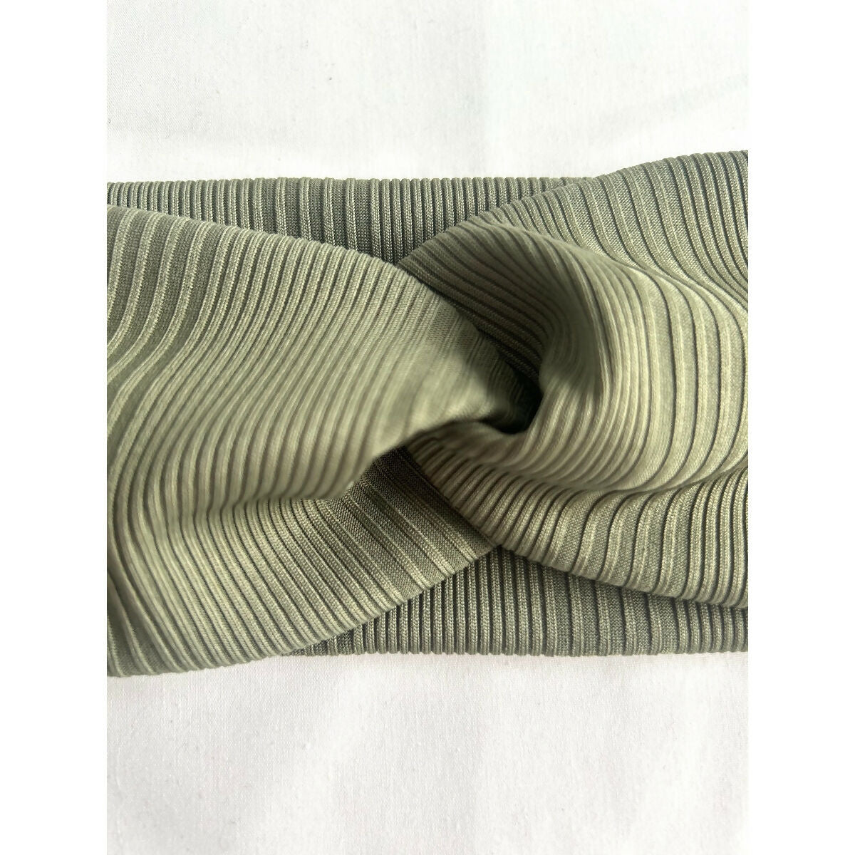 Khaki Green Ribbed Jersey Headband