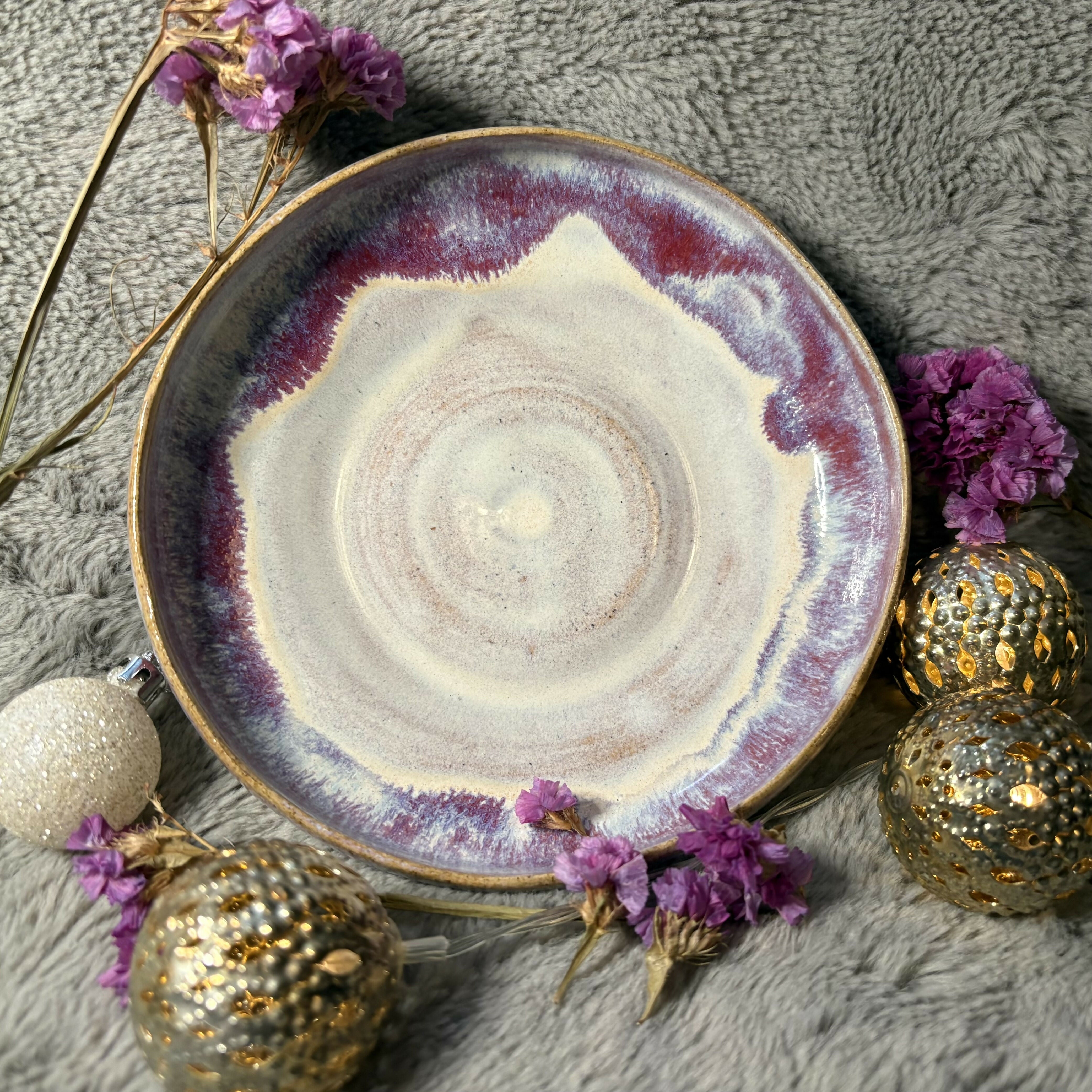 Shallow Pink & White Bowl