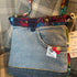 Unique Design Handcrafted Bag Purse Handbag Made From Upcycled Jeans And Bright Fabrics